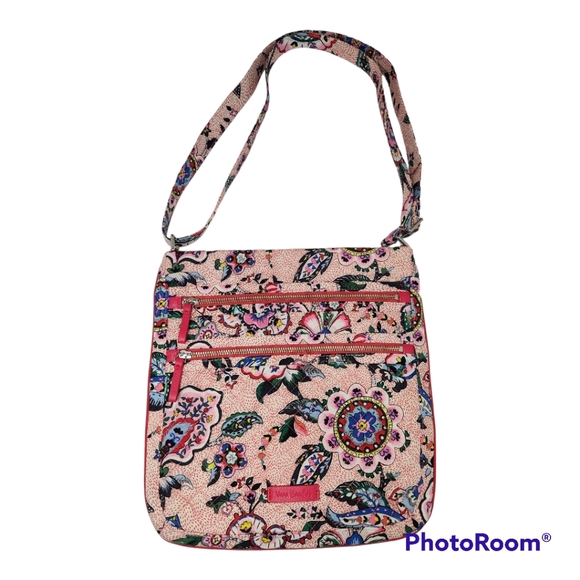 Vera Bradley Handbags - Vera Bradley Triple Zip Stitched Flowers Hipster Bag